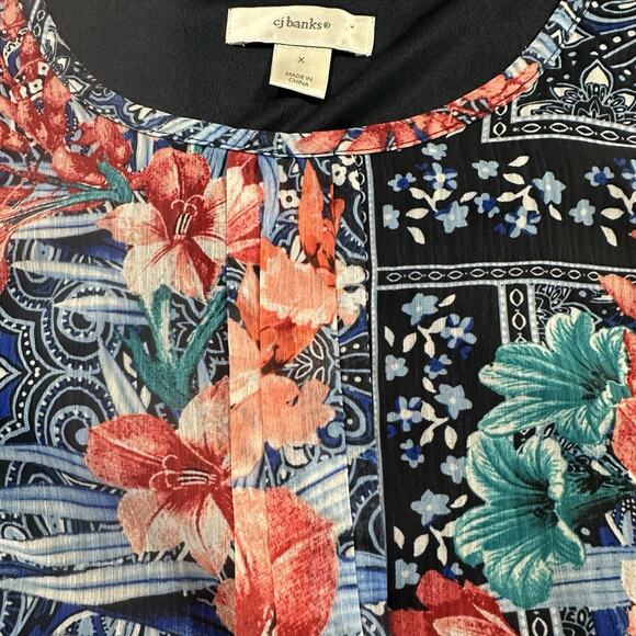 CJ Banks Sleeveless Top Floral Asian Print Camisole Liner Size X‎ - Picture 3 of 9